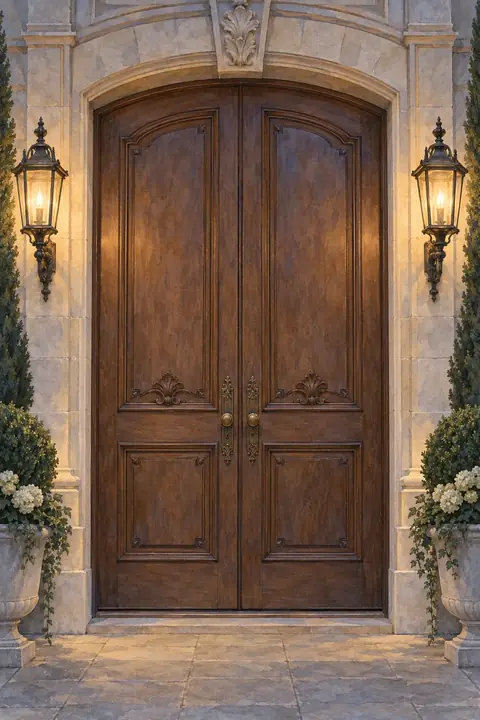 Château du jour à la nuit étoilée. Scène d’ouverture : portes.